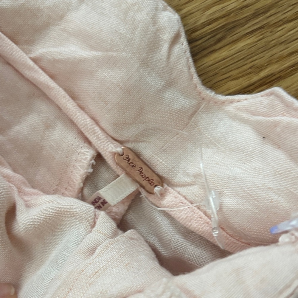 Free People Light Pink Calla Linen High Waist Shorts, NWT - Picture 2 of 7